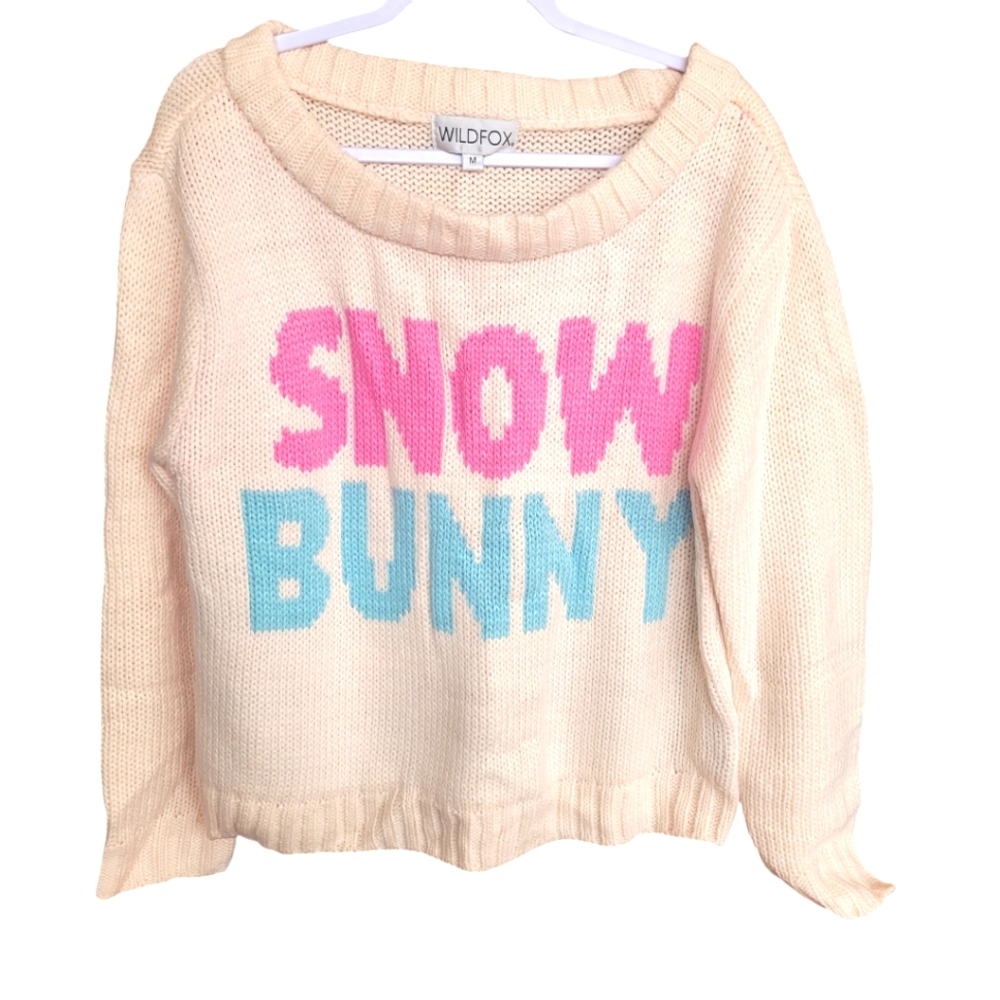 Wildfox Medium Snow Bunny Knit Sweater